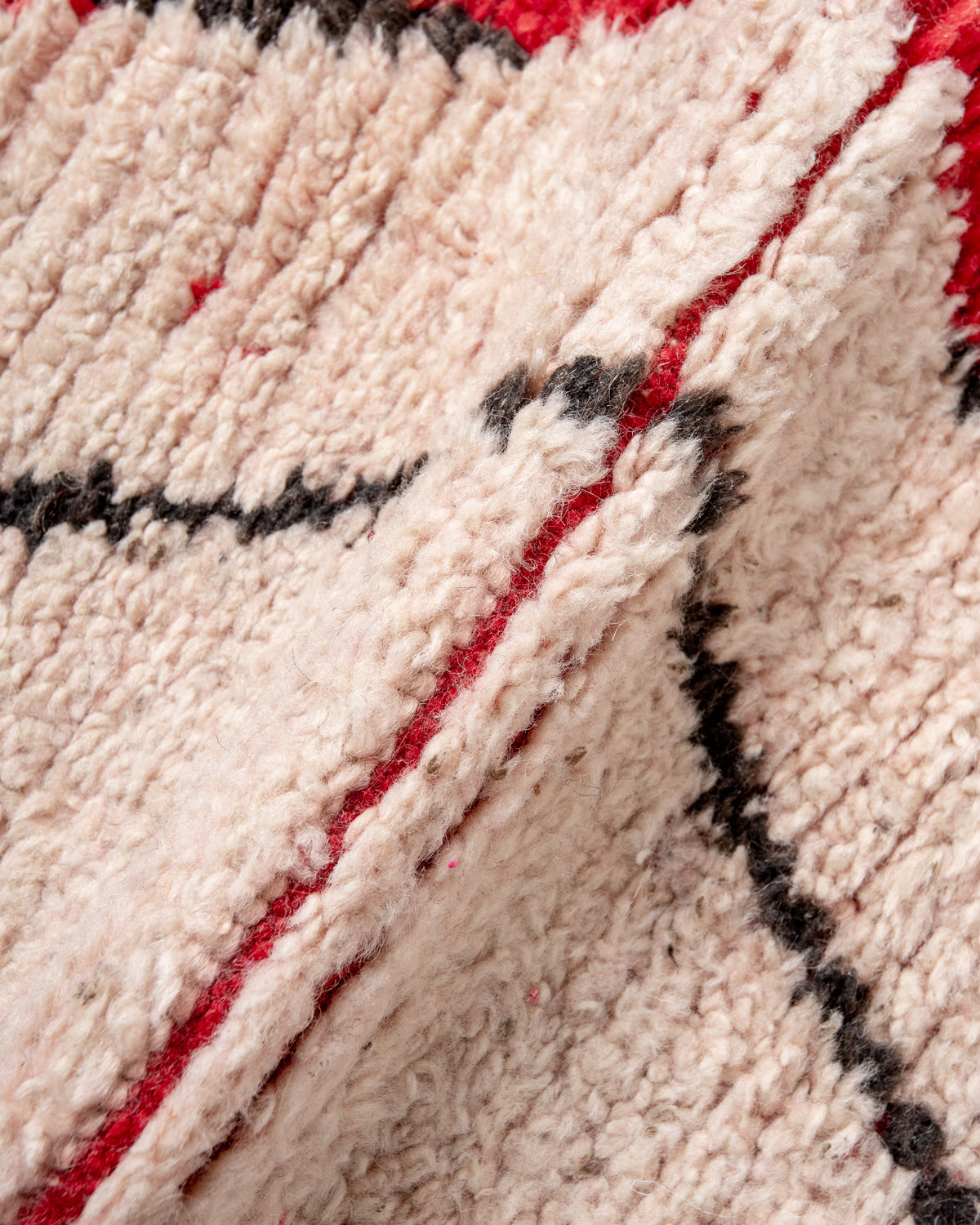 Modern, designer, handcrafted Berber runner rug from Morocco. Vintage carpet with beautiful colours and patterns and fluffy texture.